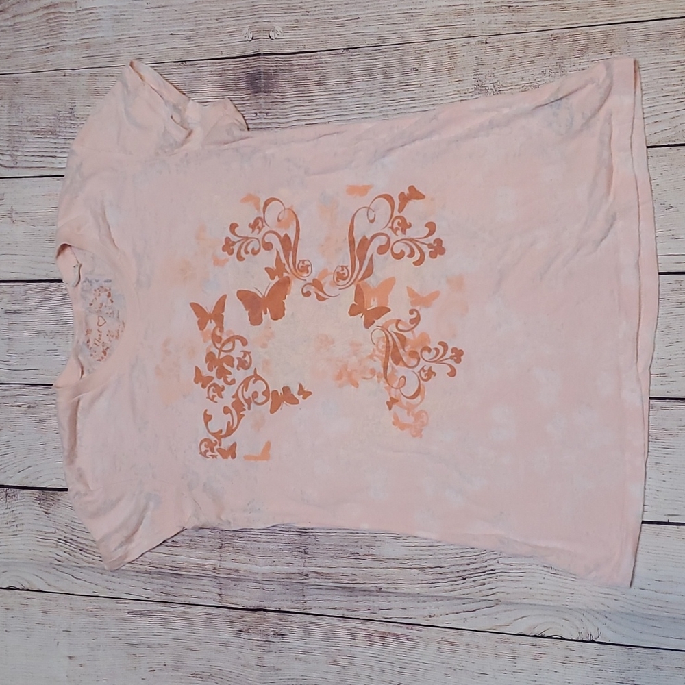 Next Era Patterned Sheer Butterfly Shirt - Size XL